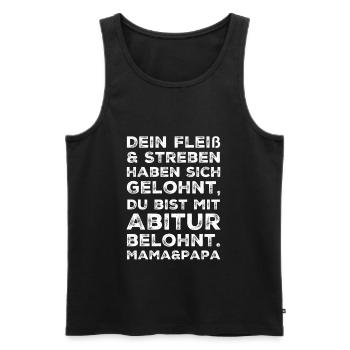 Abitur Abi Abschluss T-Shirt Eltern Geschenk - Männer Premium Bio Tank Top - Schwarz - Vorne - Michal (187cm)