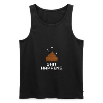 Scheiße passiert Nerd T-Shirt 8 Bit Geek Shit T-Shirt - Männer Premium Bio Tank Top - Schwarz - Vorne - AI Model Male 178 light (178cm)