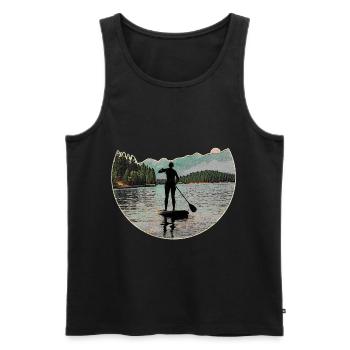 Stand up Paddling | SUP | stand up paddle - Männer Premium Bio Tank Top - Schwarz - Vorne - AI Model Male 178 light (178cm)