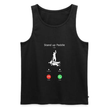 Stand up Paddling | SUP | stand up paddle - Männer Premium Bio Tank Top - Schwarz - Vorne - AI Model Male 178 light (178cm)