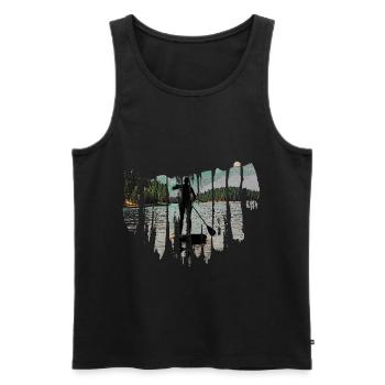 Stand up Paddling | SUP | stand up paddle - Männer Premium Bio Tank Top - Schwarz - Vorne - AI Model Male 178 light (178cm)