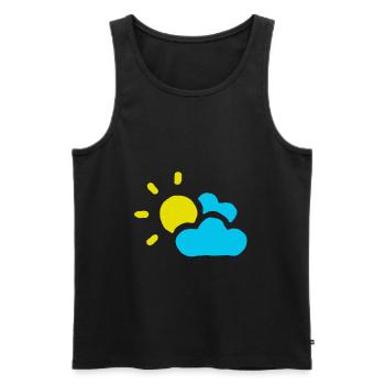 Bewölkt Sonne Wolken Himmel Sommer Frühling - Männer Premium Bio Tank Top - Schwarz - Vorne - Michal (187cm)