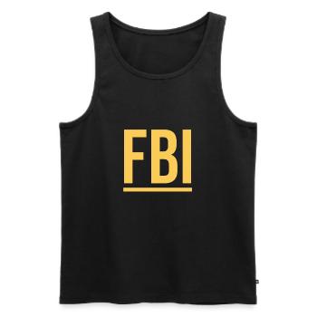 Einfaches dunkles FBI shirt Karneval - Männer Premium Bio Tank Top - Schwarz - Vorne - Michal (187cm)