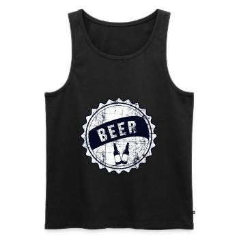 beer - Men's Premium Organic Tank Top - black - Front - AI Model Male 178 light (178cm)