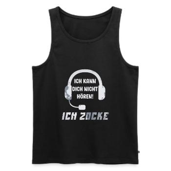 Ich Zocke! Lustiger Gamer Gaming Spruch gamepad - Männer Premium Bio Tank Top - Schwarz - Vorne - Michal (187cm)