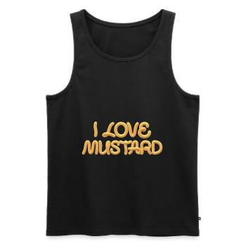 I love mustard T-Shirt Hate Ketchup Tee - Men's Premium Organic Tank Top - black - Front - Michal (187cm)
