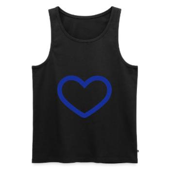 Symbole de cœur bleu - Débardeur bio Premium Homme - noir - Devant - Michal (187cm)
