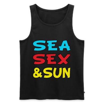 sea sex and sun - Débardeur bio Premium Homme - noir - Devant - AI Model Male 178 light (178cm)