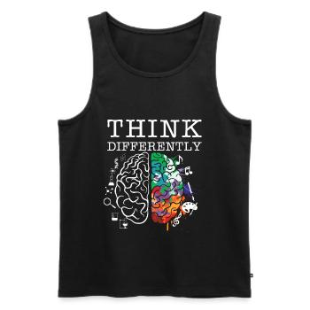 Pensez différemment Art Nerds Smart Geek - Débardeur bio Premium Homme - noir - Devant - AI Model Male 178 light (178cm)