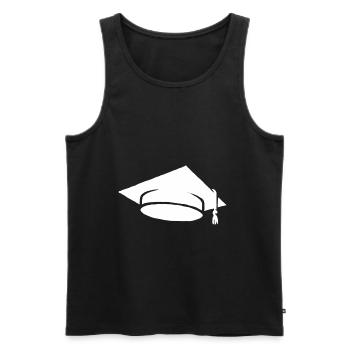Abschluss Diplom Studium Student Studenten Hut - Männer Premium Bio Tank Top - Schwarz - Vorne - AI Model Male 178 light (178cm)