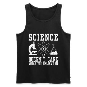 Science Believe Religion Facts Study Maths - Men's Premium Organic Tank Top - black - Front - Michal (187cm)