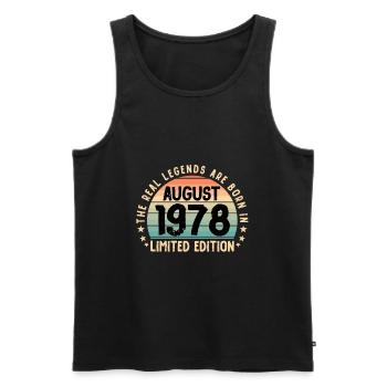 August 1978 - Geburtstag - Geboren im August 1978 - Männer Premium Bio Tank Top - Schwarz - Vorne - Michal (187cm)