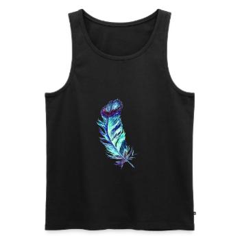 Federn - Männer Premium Bio Tank Top - Schwarz - Vorne - AI Model Male 178 light (178cm)