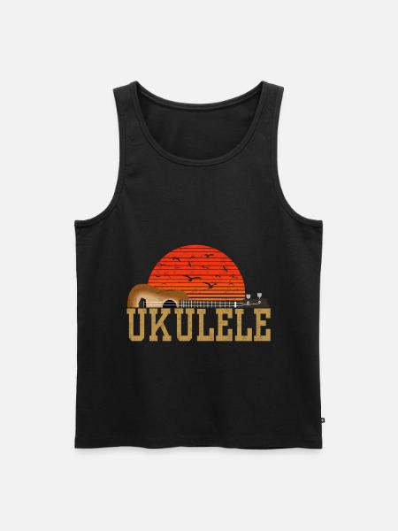 Ukulele Guitar Instrument Music Gift - Men's Premium Organic Tank Top - black