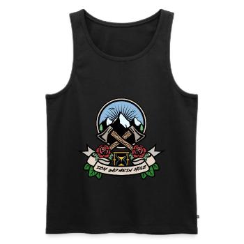 Waldarbeiter Ich und mein Holz - Männer Premium Bio Tank Top - Schwarz - Vorne - AI Model Male 178 light (178cm)