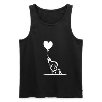 Baby Elefant süß Tierbaby Zoo Tier Elefanten Herz - Männer Premium Bio Tank Top - Schwarz - Vorne - AI Model Male 178 light (178cm)