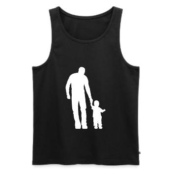 Père fils cool idée cadeau famille douce - Débardeur bio Premium Homme - noir - Devant - Michal (187cm)