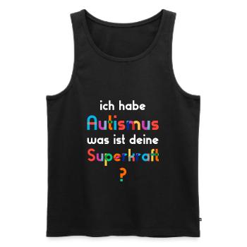 Autismus Autist - Männer Premium Bio Tank Top - Schwarz - Vorne - AI Model Male 178 light (178cm)