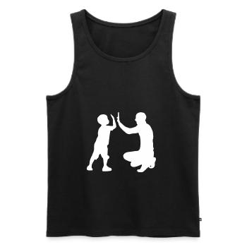 Père et fils papa enfant famille papa fils cadeau - Débardeur bio Premium Homme - noir - Devant - Michal (187cm)