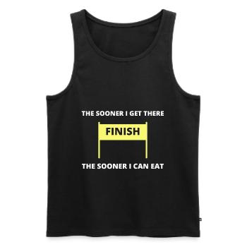 Coureur de course Marathon drôle d'humour cadeau - Débardeur bio Premium Homme - noir - Devant - Michal (187cm)