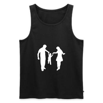 Famille fils père mère fils fille papa maman - Débardeur bio Premium Homme - noir - Devant - Michal (187cm)