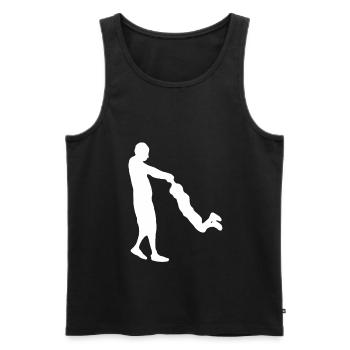 Famille papa maman fils papa mère fils enfant - Débardeur bio Premium Homme - noir - Devant - Michal (187cm)
