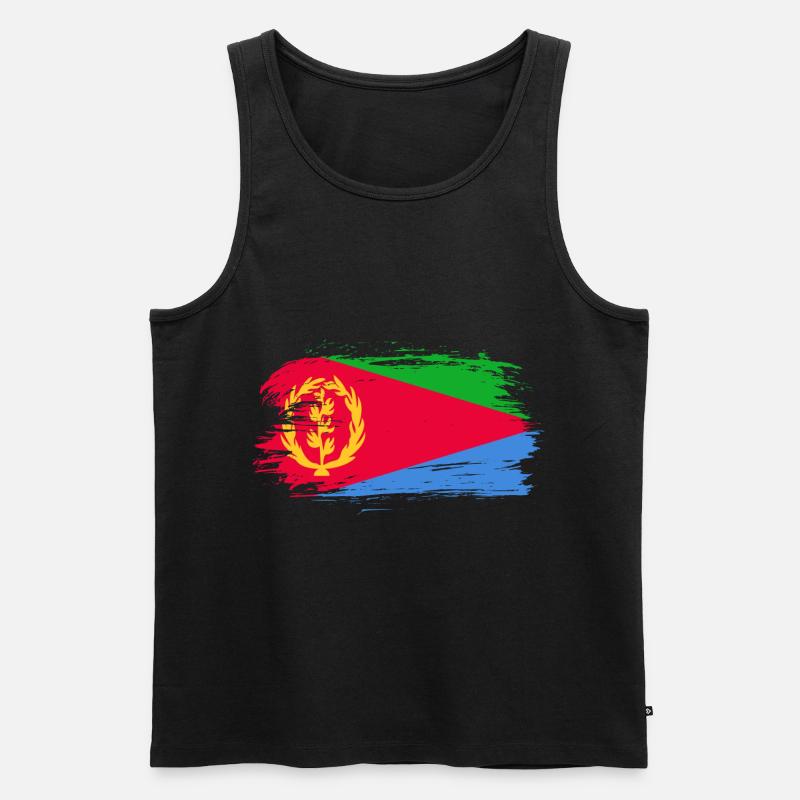 Eritrea Flagge - Männer Premium Bio Tank Top - Schwarz