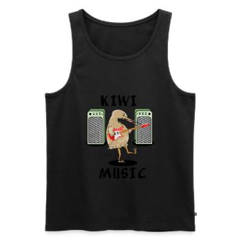Kiwi Music - Men's Premium Organic Tank Top - black - Front - Michal (187cm)