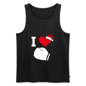 Boxing glove boxing gloves christmas boxing boxer - Men's Premium Organic Tank Top - black - Front - Michal (187cm)