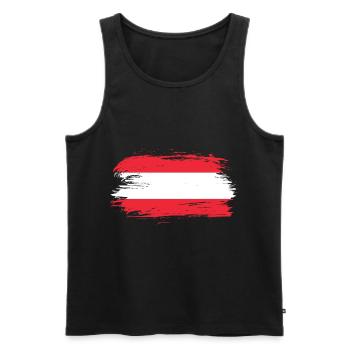 Austria Flag - Men's Premium Organic Tank Top - black - Front - AI Model Male 178 light (178cm)