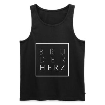 Bruderherz - Geschenk für den Bruder - Männer Premium Bio Tank Top - Schwarz - Vorne - Michal (187cm)