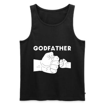 Vater Papa Faust Handshake Sohn - Männer Premium Bio Tank Top - Schwarz - Vorne - AI Model Male 178 light (178cm)