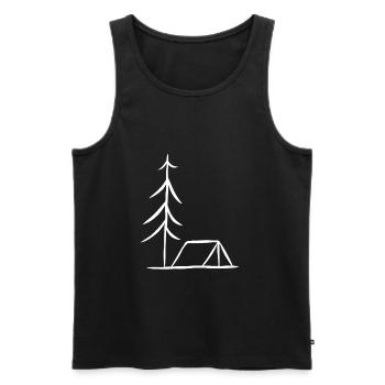 Tentes tentes Sapin forêt de tentes cadeau - Débardeur bio Premium Homme - noir - Devant - AI Model Male 178 light (178cm)