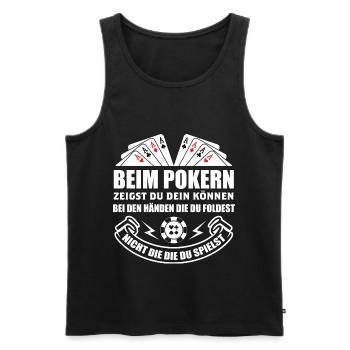 Poker Pokern Ass Casino Hold'em All In Geschenk - Männer Premium Bio Tank Top - Schwarz - Vorne - Michal (187cm)