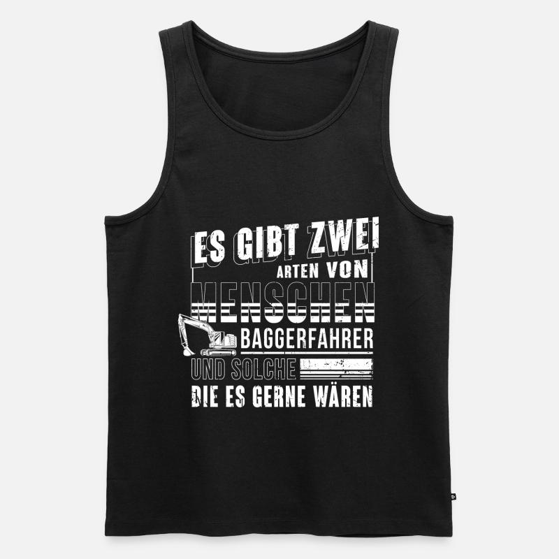 Baggerfahrer Bagger Baumaschinenführer Geschenk - Männer Premium Bio Tank Top - Schwarz