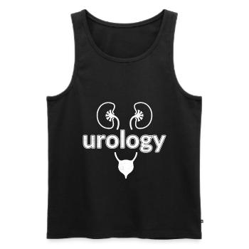 Funny urology gift - Men's Premium Organic Tank Top - black - Front - AI Model Male 178 light (178cm)