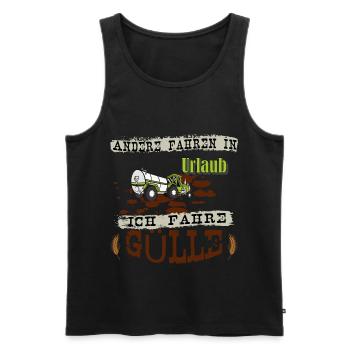 Gülle fahren - Landwirtschaft - Gülleurlaub - Männer Premium Bio Tank Top - Schwarz - Vorne - Michal (187cm)