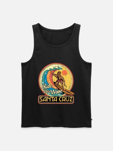 Balade Vague Santa Cruz Surf Surf Soleil - Débardeur bio Premium Homme - noir