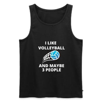 I Like Volleyball and maybe 3 poeple - Männer Premium Bio Tank Top - Schwarz - Vorne - Michal (187cm)