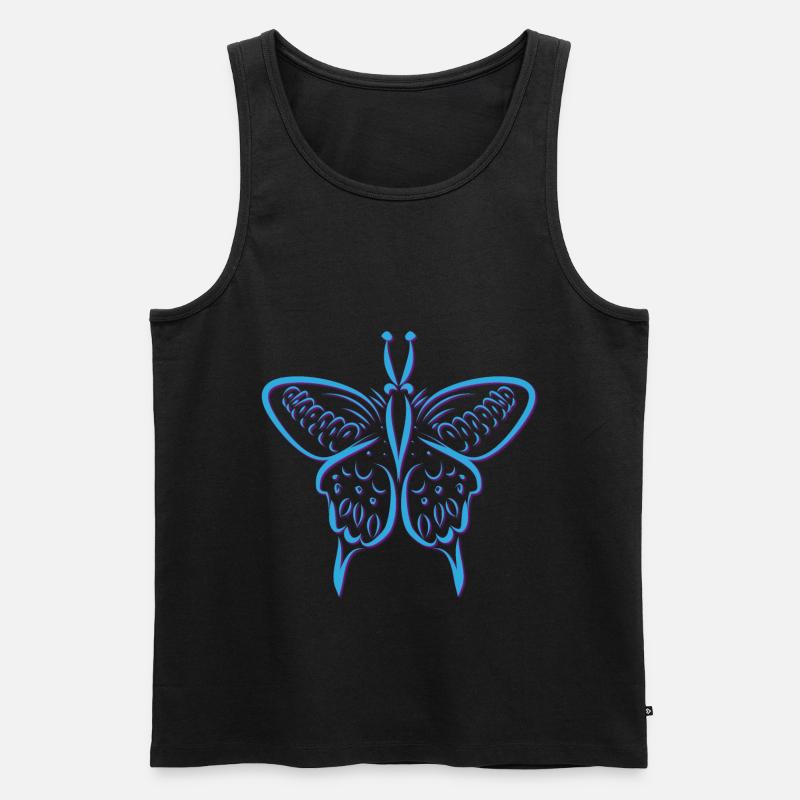 Schmetterling - Männer Premium Bio Tank Top - Schwarz