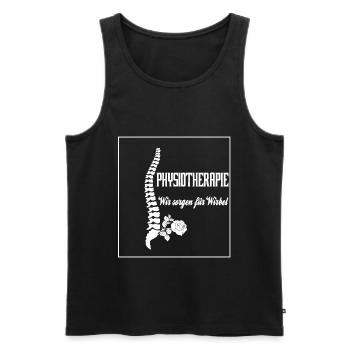 Physiotherapie, Wir sorgen für Wirbel Praxis Shirt - Männer Premium Bio Tank Top - Schwarz - Vorne - Michal (187cm)