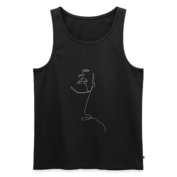 Line drawing - one line drawing - Men's Premium Organic Tank Top - black - Front - AI Model Male 178 light (178cm)