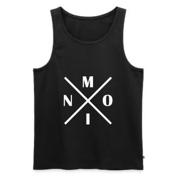 Moin Moin crossed - Hafen Ostsee Nordsee Norden - Männer Premium Bio Tank Top - Schwarz - Vorne - Michal (187cm)