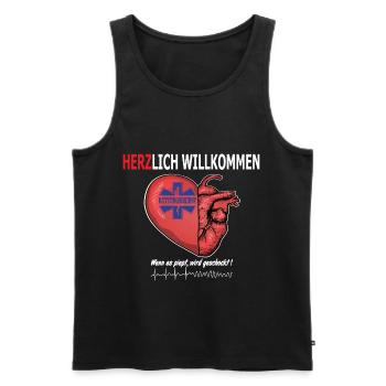 Rettungsdienst Herzlich Willkommen, Defibrillator - Männer Premium Bio Tank Top - Schwarz - Vorne - AI Model Male 178 light (178cm)