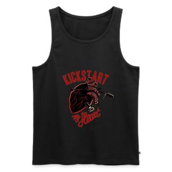 kickstart my heart - Men's Premium Organic Tank Top - black - Front - AI Model Male 178 light (178cm)