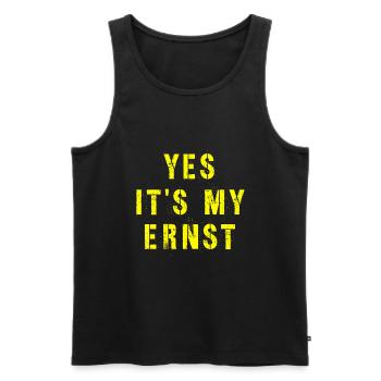 Yes My Ernst Funny Denglish disant blague - Débardeur bio Premium Homme - noir - Devant - Michal (187cm)