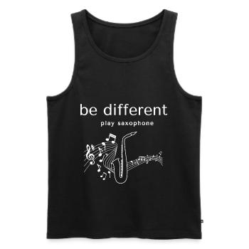 Saxophon - Männer Premium Bio Tank Top - Schwarz - Vorne - AI Model Male 178 light (178cm)