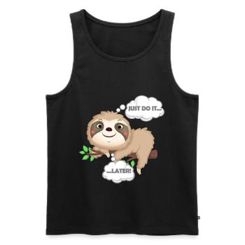 Just do it later | Sloth chilling gift idea - Men's Premium Organic Tank Top - black - Front - AI Model Male 178 light (178cm)