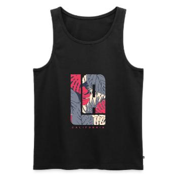 Los Angeles - Mannen Premium Bio Tanktop - zwart - Voor - AI Model Male 178 light (178cm)