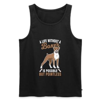 Cadeau de propriétaire de chien boxer allemand - Débardeur bio Premium Homme - noir - Devant - Michal (187cm)